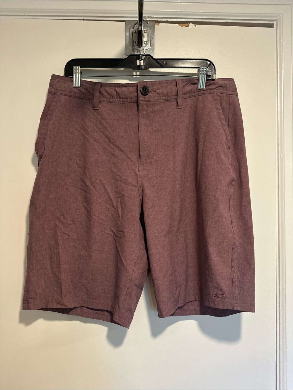 EUC O'Neill hybrid maroon/pink Sz36 heather Chino Lightweight board Preppy short